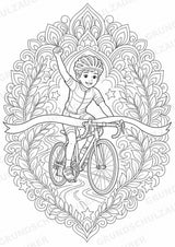 Radsport Mandalas Ausmalbilder – Sport – 15 Malvorlagen – Materialseite 10