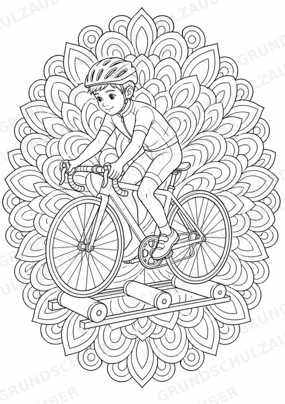 Radsport Mandalas Ausmalbilder – Sport – 15 Malvorlagen – Materialseite 11