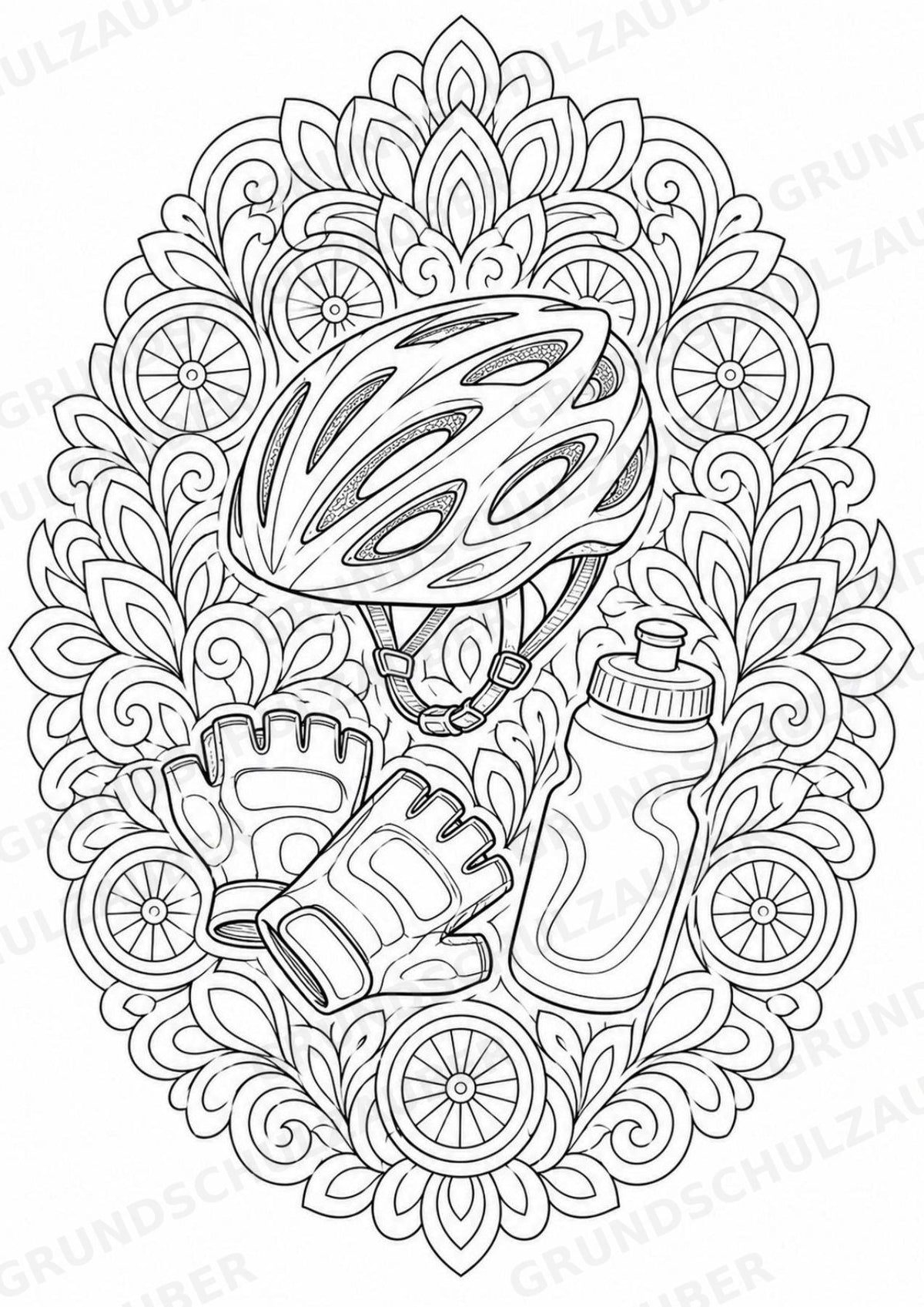 Radsport Mandalas Ausmalbilder – Sport – 15 Malvorlagen – Materialseite 12