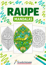 Raupe Mandalas Ausmalbilder – Tiere – 15 Malvorlagen – Cover