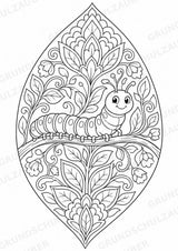 Raupe Mandalas Ausmalbilder – Tiere – 15 Malvorlagen – Materialseite 3