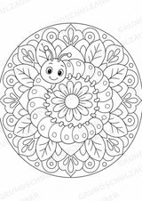 Raupe Mandalas Ausmalbilder – Tiere – 15 Malvorlagen – Materialseite 4