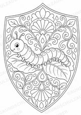 Raupe Mandalas Ausmalbilder – Tiere – 15 Malvorlagen – Materialseite 7