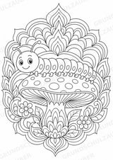 Raupe Mandalas Ausmalbilder – Tiere – 15 Malvorlagen – Materialseite 10