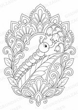 Raupe Mandalas Ausmalbilder – Tiere – 15 Malvorlagen – Materialseite 13