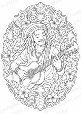 Reggae Mandalas Ausmalbilder – Musik – 15 Malvorlagen – Materialseite 2