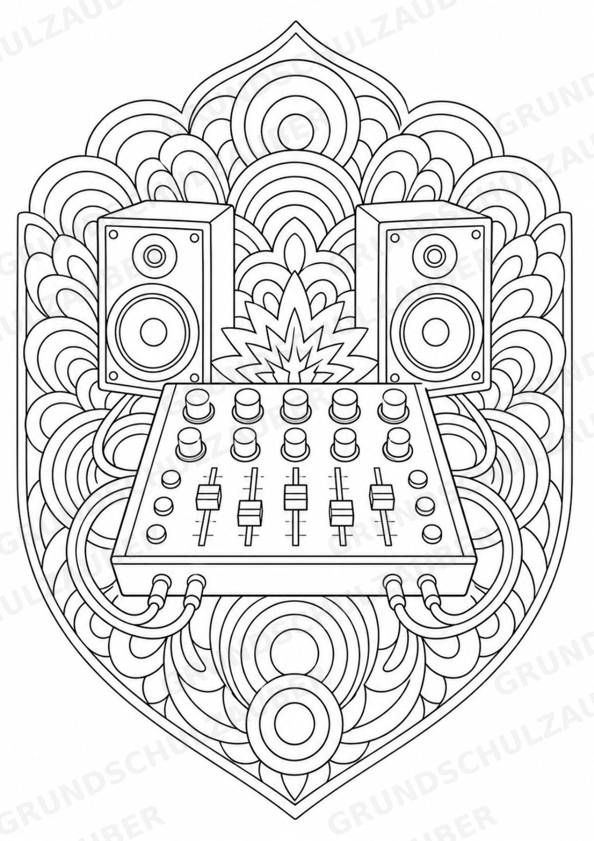 Reggae Mandalas Ausmalbilder – Musik – 15 Malvorlagen – Materialseite 7