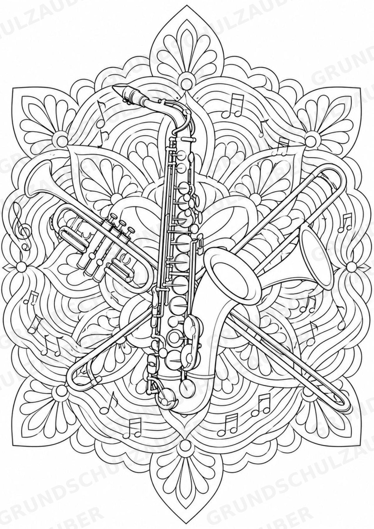 Reggae Mandalas Ausmalbilder – Musik – 15 Malvorlagen – Materialseite 9