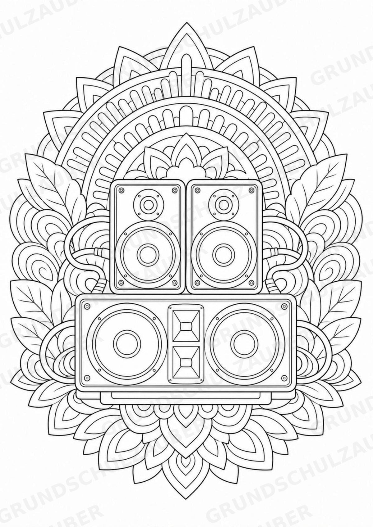 Reggae Mandalas Ausmalbilder – Musik – 15 Malvorlagen – Materialseite 15