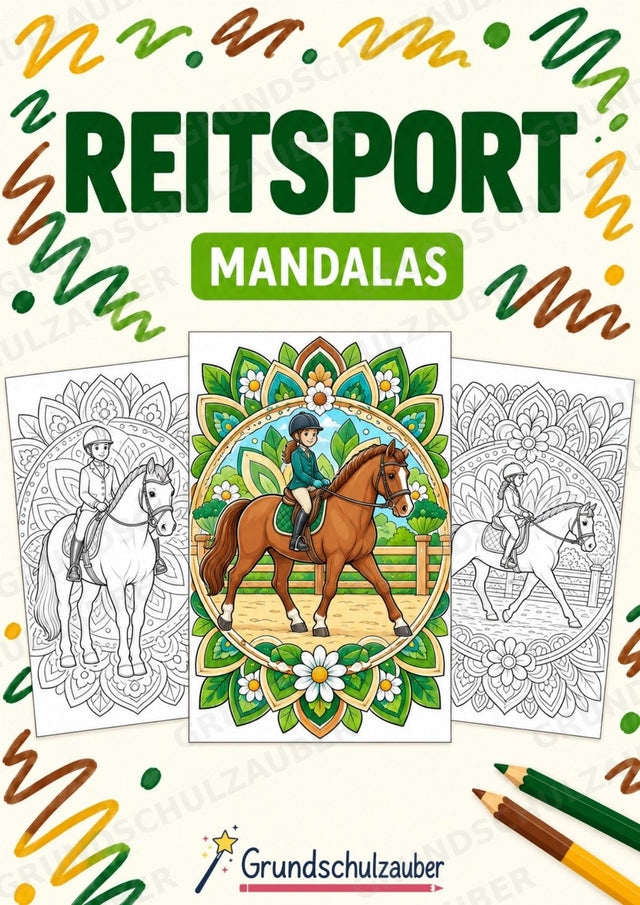 Reitsport Mandalas Ausmalbilder – Sport – 15 Malvorlagen – Cover
