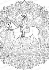 Reitsport Mandalas Ausmalbilder – Sport – 15 Malvorlagen – Materialseite 2