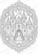 Ritter Burgen Mandalas Ausmalbilder – Geschichte und Kulturen – 15 Malvorlagen – Materialseite 3
