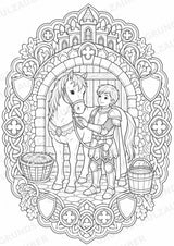 Ritter Burgen Mandalas Ausmalbilder – Geschichte und Kulturen – 15 Malvorlagen – Materialseite 5