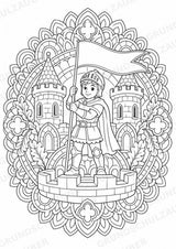 Ritter Burgen Mandalas Ausmalbilder – Geschichte und Kulturen – 15 Malvorlagen – Materialseite 6