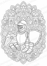 Ritter Burgen Mandalas Ausmalbilder – Geschichte und Kulturen – 15 Malvorlagen – Materialseite 8
