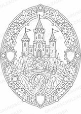 Ritter Burgen Mandalas Ausmalbilder – Geschichte und Kulturen – 15 Malvorlagen – Materialseite 16