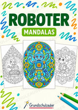 Roboter Mandalas Ausmalbilder – IT – 15 Malvorlagen – Cover