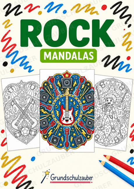 Rock Mandalas Ausmalbilder – Musik – 15 Malvorlagen – Cover