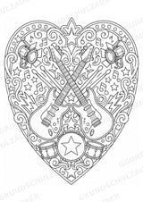 Rock Mandalas Ausmalbilder – Musik – 15 Malvorlagen – Materialseite 3