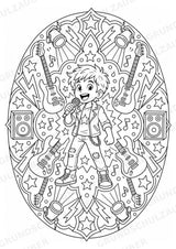 Rock Mandalas Ausmalbilder – Musik – 15 Malvorlagen – Materialseite 4