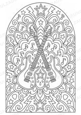 Rock Mandalas Ausmalbilder – Musik – 15 Malvorlagen – Materialseite 6