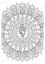 Rock Mandalas Ausmalbilder – Musik – 15 Malvorlagen – Materialseite 7
