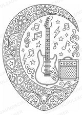 Rock Mandalas Ausmalbilder – Musik – 15 Malvorlagen – Materialseite 10