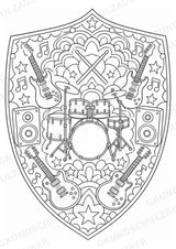 Rock Mandalas Ausmalbilder – Musik – 15 Malvorlagen – Materialseite 12