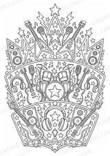 Rock Mandalas Ausmalbilder – Musik – 15 Malvorlagen – Materialseite 16