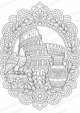 Römisches Reich Mandalas Ausmalbilder – Geschichte und Kulturen – 15 Malvorlagen – Materialseite 2