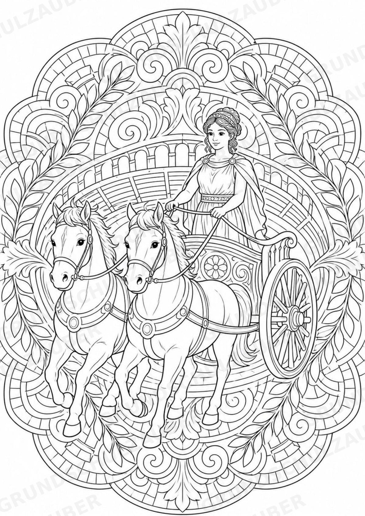 Römisches Reich Mandalas Ausmalbilder – Geschichte und Kulturen – 15 Malvorlagen – Materialseite 6