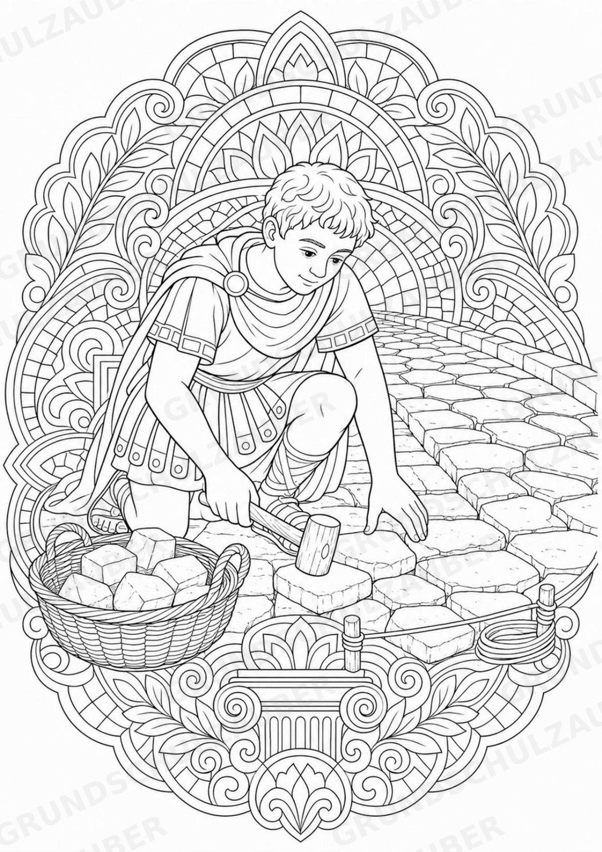 Römisches Reich Mandalas Ausmalbilder – Geschichte und Kulturen – 15 Malvorlagen – Materialseite 8