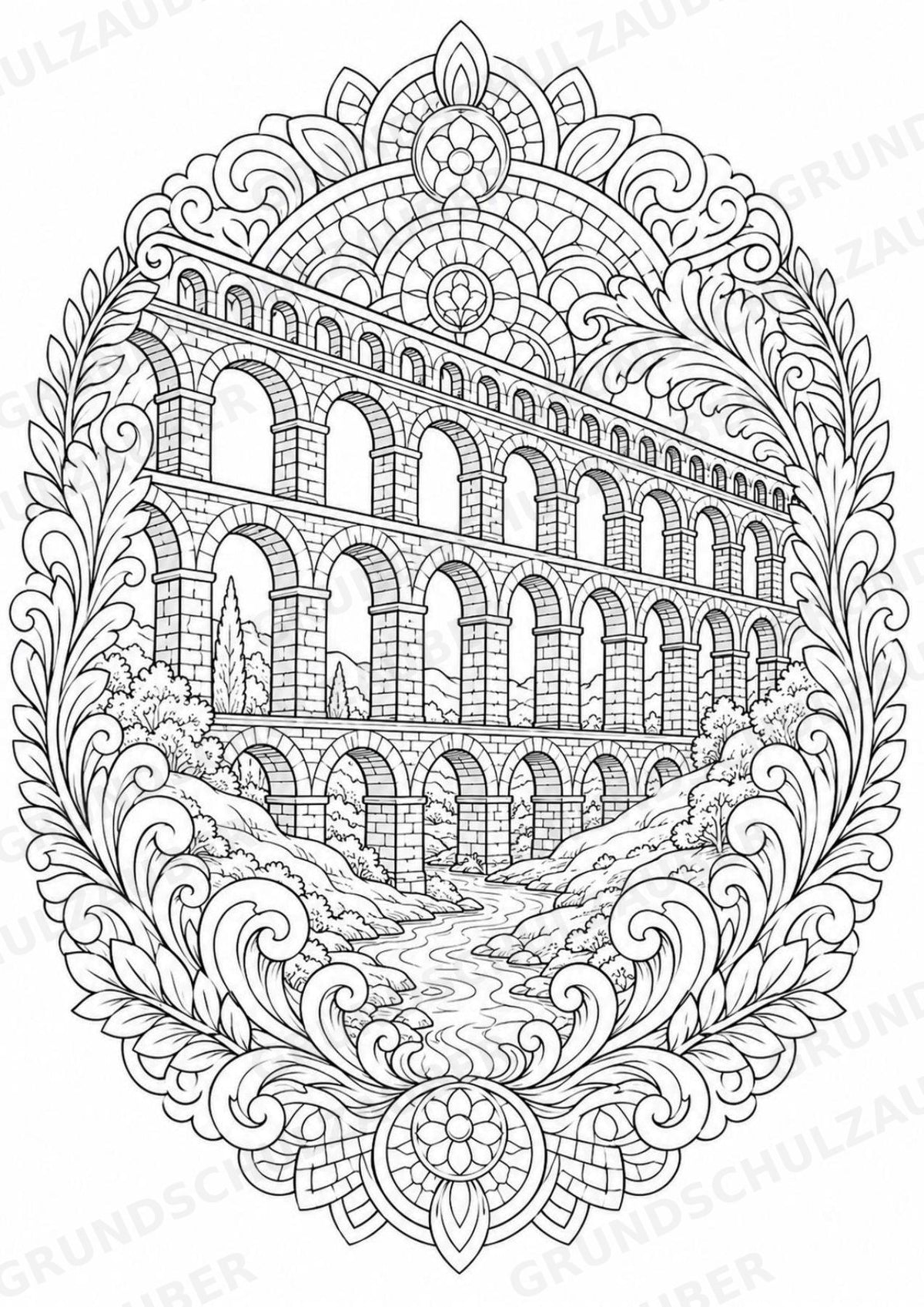 Römisches Reich Mandalas Ausmalbilder – Geschichte und Kulturen – 15 Malvorlagen – Materialseite 9