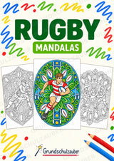 Rugby Mandalas Ausmalbilder – Sport – 15 Malvorlagen – Cover