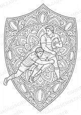 Rugby Mandalas Ausmalbilder – Sport – 15 Malvorlagen – Materialseite 3