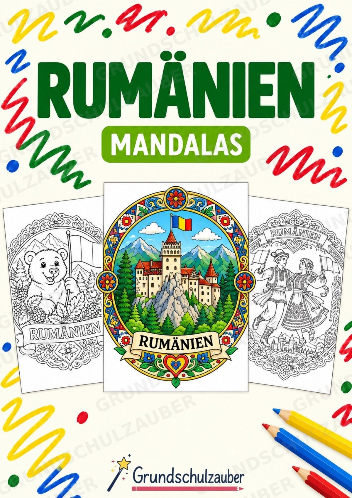 Rumänien Mandalas Ausmalbilder – Länder und Kulturen – 15 Malvorlagen – Cover