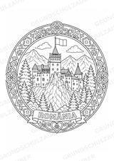 Rumänien Mandalas Ausmalbilder – Länder und Kulturen – 15 Malvorlagen – Materialseite 2