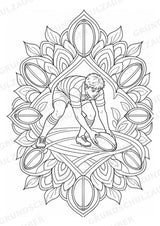 Rugby Mandalas Ausmalbilder – Sport – 15 Malvorlagen – Materialseite 13