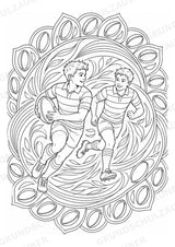 Rugby Mandalas Ausmalbilder – Sport – 15 Malvorlagen – Materialseite 14