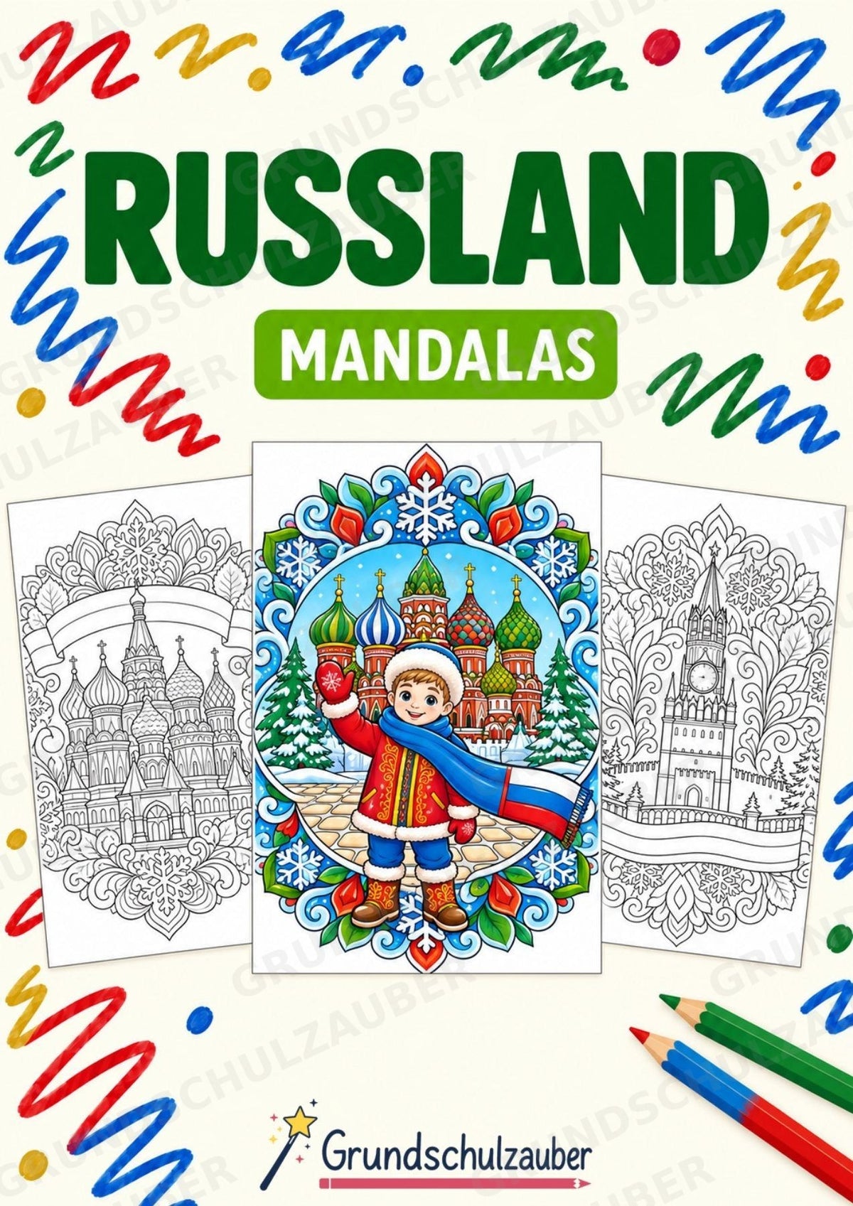Russland Mandalas Ausmalbilder – Länder und Kulturen – 15 Malvorlagen – Cover