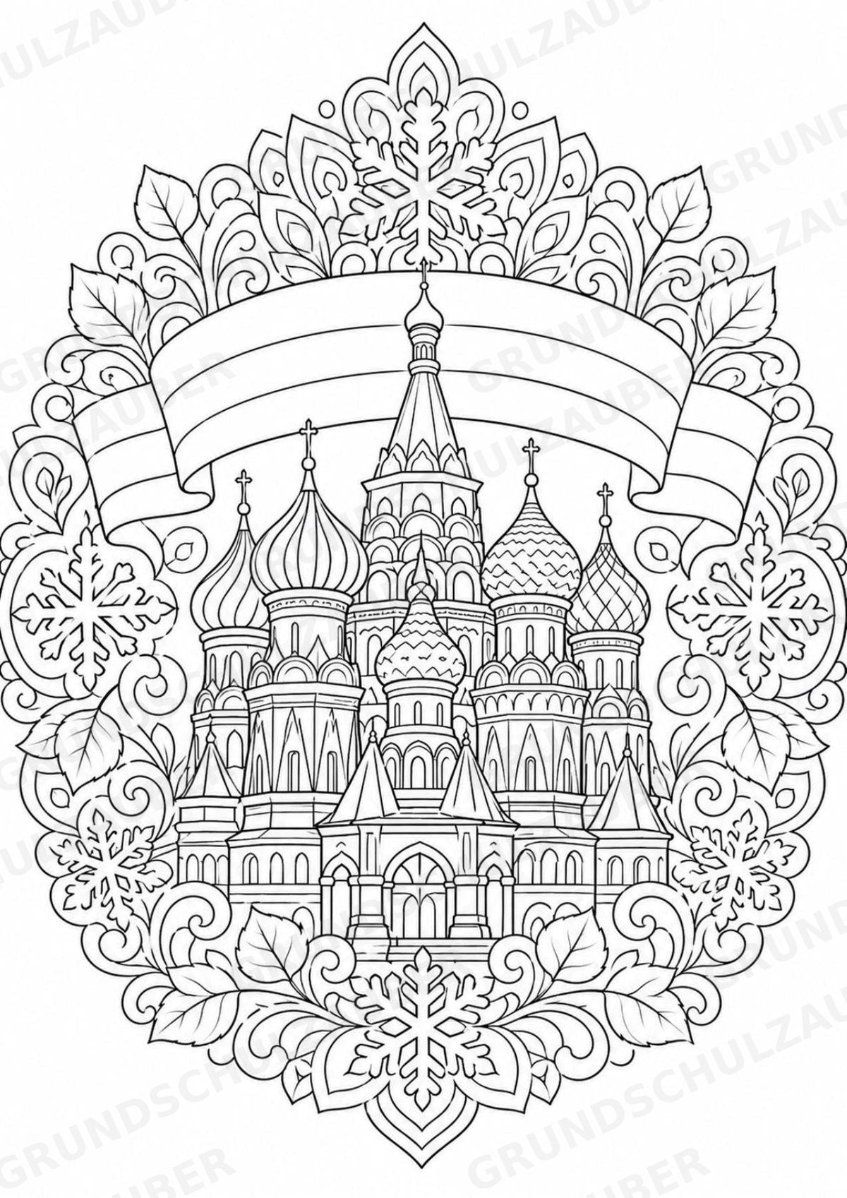 Russland Mandalas Ausmalbilder – Länder und Kulturen – 15 Malvorlagen – Materialseite 3