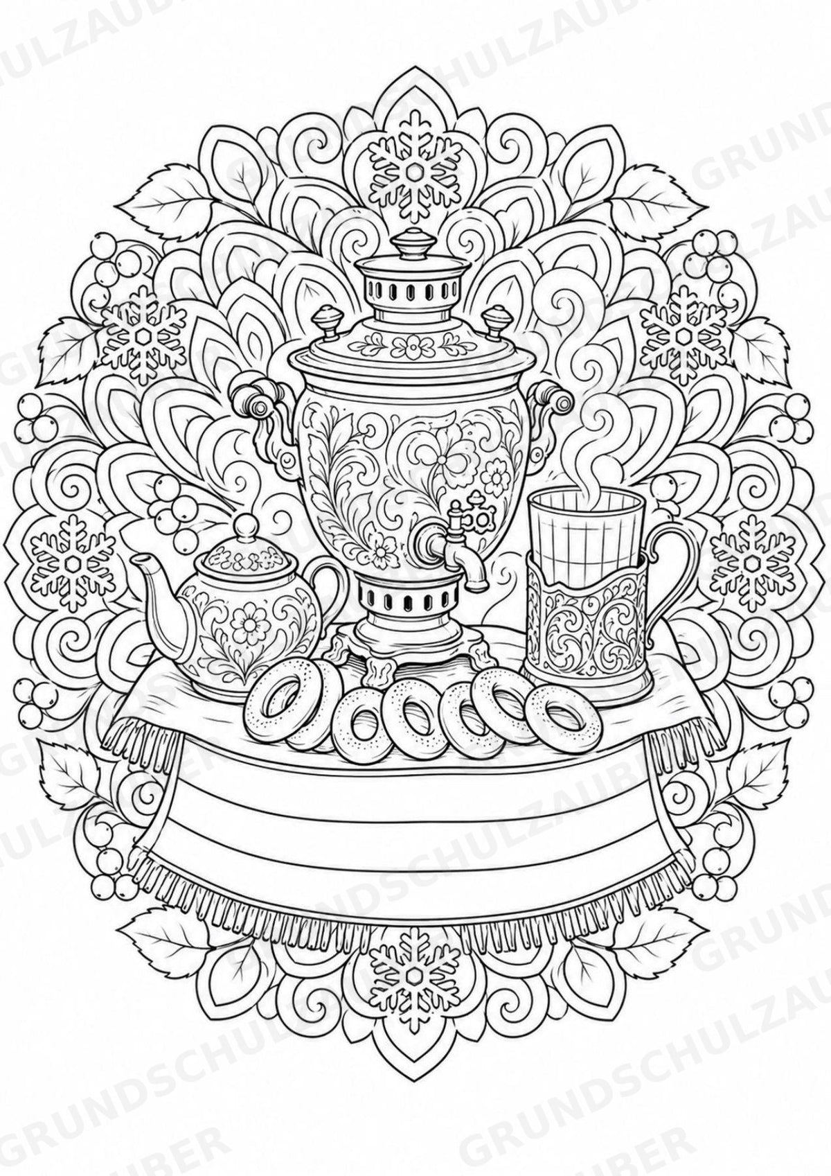 Russland Mandalas Ausmalbilder – Länder und Kulturen – 15 Malvorlagen – Materialseite 12