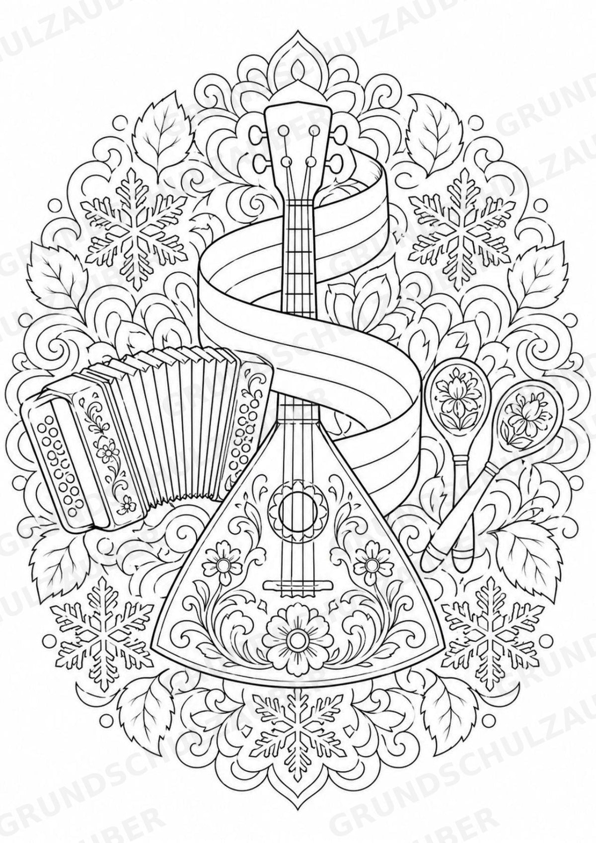 Russland Mandalas Ausmalbilder – Länder und Kulturen – 15 Malvorlagen – Materialseite 13