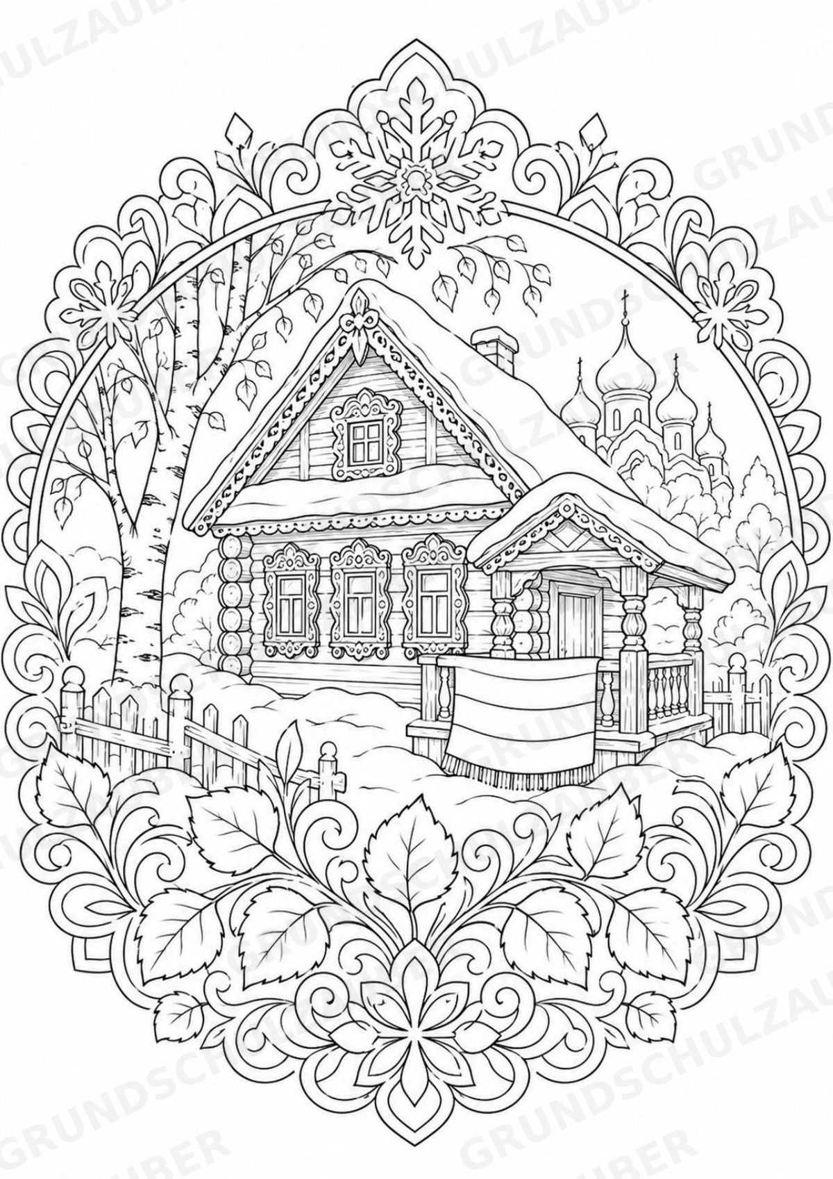 Russland Mandalas Ausmalbilder – Länder und Kulturen – 15 Malvorlagen – Materialseite 16