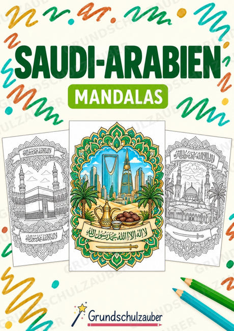 Saudi Arabien Mandalas Ausmalbilder – Länder und Kulturen – 15 Malvorlagen – Cover