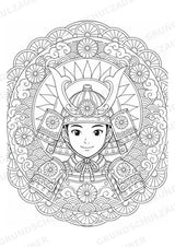 Samurai Mandalas Ausmalbilder – Geschichte – 15 Malvorlagen – Materialseite 11