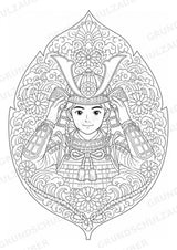 Samurai Mandalas Ausmalbilder – Geschichte – 15 Malvorlagen – Materialseite 14