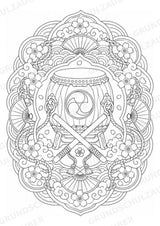 Samurai Mandalas Ausmalbilder – Geschichte – 15 Malvorlagen – Materialseite 15