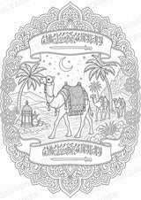 Saudi Arabien Mandalas Ausmalbilder – Länder und Kulturen – 15 Malvorlagen – Materialseite 8