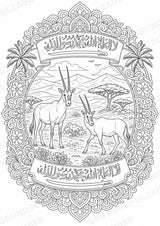 Saudi Arabien Mandalas Ausmalbilder – Länder und Kulturen – 15 Malvorlagen – Materialseite 9